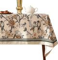ISAENNE Designer Vintage Linen Small Square Table Cloth,Floral and Bird Pattern Tablecloths,Fall Wrinkle Resistant Home Decor Tablecloth for Dining Kitchen Party Christmas,55"*55"-Murad A