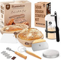 Sourdough Bread Baking Supplies and Starter Kit - Ultimate Bread Making and Sourdough Starter Kit with Proofing Baskets, Sourdough Jar, Bread Lame, Scrapers and Danish Whisk