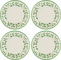 Lenox 863669 Holiday 4-Piece Melamine Dinner Plate Set, Christmas Dinnerware, Hosting