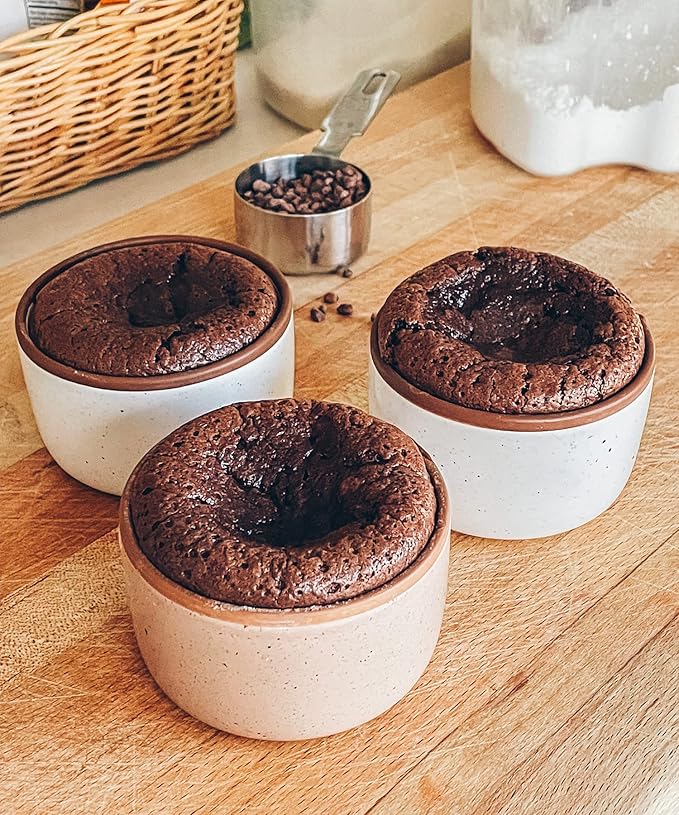 Mora Ceramic Ramekins - 4oz, Set of 6 - Small Oven Safe Baking Dishes/Cups - For Personal Pudding, Creme Brulee, Souffle, Serving Dip, Custard, Ice Cream - Single Mini Bowls - Assorted Neutrals