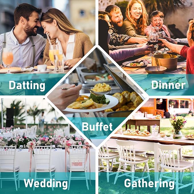 Serving Utensils, 15 Pcs Stainless Steel Large Flatware Serving Tools Kit, Included Spoons, Forks, Tongs, Slotted Spoon, Ladle, Cake Server for Kitchen Catering Banquet Wedding Buffet Party, Silver