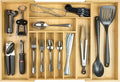 KitchenEdge Premium Silverware, Flatware and Utensil Organizer for Kitchen Drawers, Food-Safe Contract Grade, Expandable from 14 to 25 In, Natural Bamboo