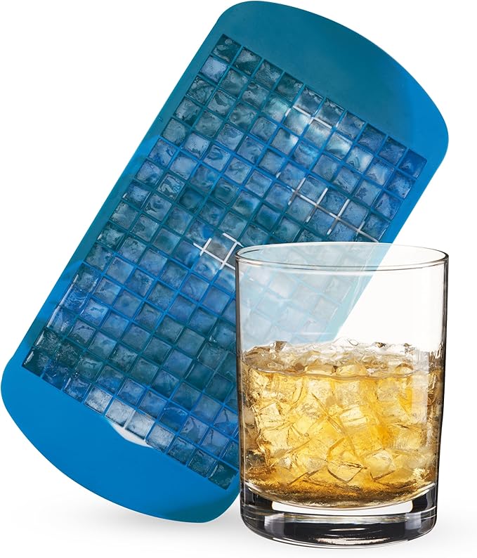 Host Mini Ice Cube Tray, Makes 160 Cubes, Durable Silicone Trays, Perfect for Cocktails, Whiskey, Bourbon, Margarita, Mojito, Iced Coffee, Home Kitchen Essentials, Set of 1, Blue Marble
