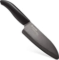 Kyocera Advanced Ceramic Revolution Series 5-1/2-inch Santoku Knife, Black Blade