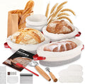 Sourdough Starter Kit Mixed Sizes, Consciot Cotton Rope Bread Proofing Basket Set, Sourdough Bread Baking Supplies, Round & Oval Bread Baskets With Liners & Covers, Gift for Bakers Women Kids Family
