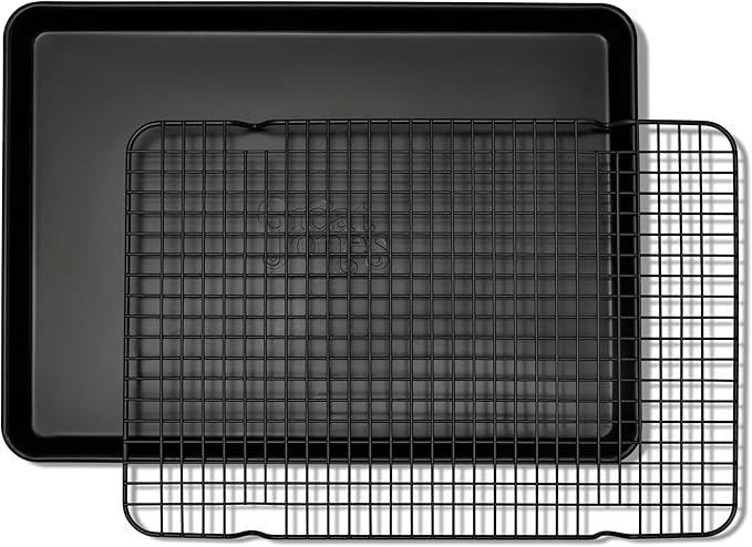 Great Jones Little Chill Wire Cooling Rack (Pepper) | Nonstick Baking Rack, Heavy-Duty Aluminized Steel | Fits Quarter-Sheet Pans for Cooking and Baking | Oven-Safe 450°F, Dishwasher-Friendly