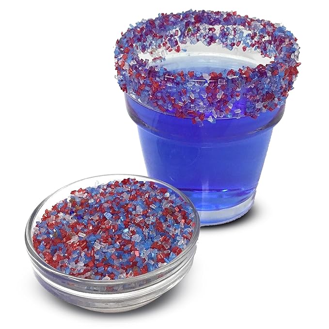 Snowy River Americas, Cocktail & Margarita Sugar Rimmer - Vibrant Naturally Colored Sugar for Cocktail Rimming, Baking & Decorating, Medium Crystal - 80oz