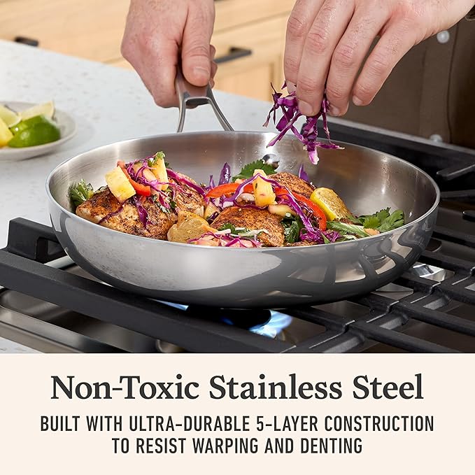 Premier Stainless Steel 3-Piece Fry Pan Set