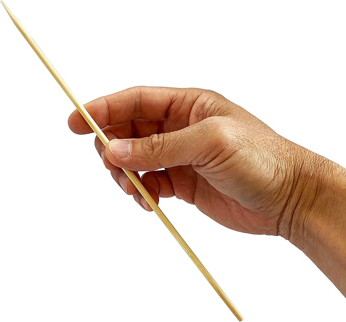 KingSeal Renewable Bamboo Heavy Weight Kebab Skewers, BBQ Sticks, 10 Inches x 3.8 mm Diameter, Retail Pack - 4 Bags of 100 (400 Count)