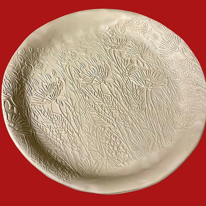 Embossed Rolling Pin for Ceramic WILD POPPY. Clay Roller and Ceramic Stamp for Embossing Pottery. Baking Gifts for Women by Algis Crafts for Embossed Cookies