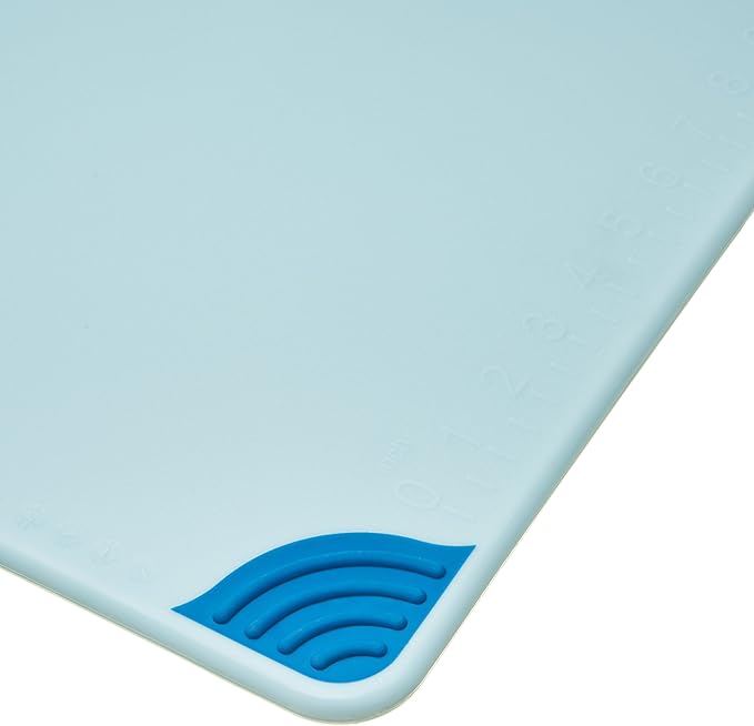 San Jamar Saf-T-Grip Plastic Cutting Board with Safety Hook, 18" x 24" x 0.5", Blue