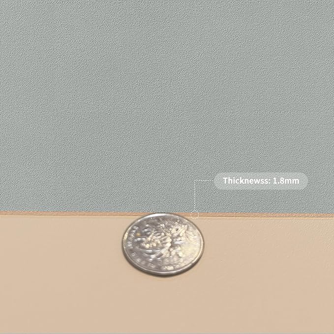 Leather Desk Mat,1.8mm Thick,15.75x63 Inch Desk Cover,Desk Protector Mat,Dresser Cover Top,Dresser Top Cover,Dresser Top Protector,Desk Covers On Top of Desks(Light Brown+Gray,15.75x63)