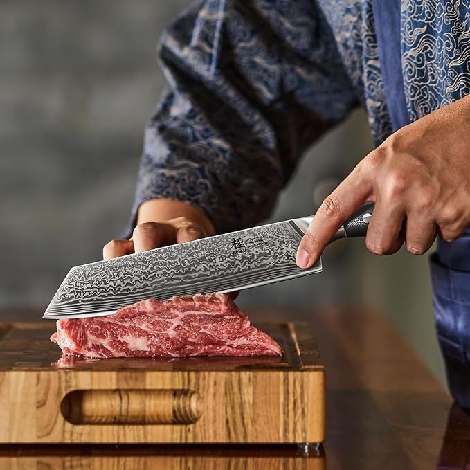 KYOKU Kiritsuke Chef Knife 8.5" - Shogun Series - Japanese VG10 Steel Core Forged Damascus Blade - with Sheath & Case