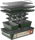 Bakken 8-Piece Ceramic Coated Bakeware Sets, Nonstick Aluminized Steel Pans with Muffin, Loaf, Cake, Roasting Pan, & Cooling Rack, Oven Safe Up To 500°F, Dishwasher Safe, BPA, PTFE & PFAS Free, Green