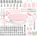 Kootek 158 Pcs Cake Decorating Kit with Cake Turntable, 64 Piping Tips Set, 50+2 Pastry Bags, Frosting Spatulas, Leveler, Scrapers, Fondant Molds, and More Baking Supplies Decorating Tools
