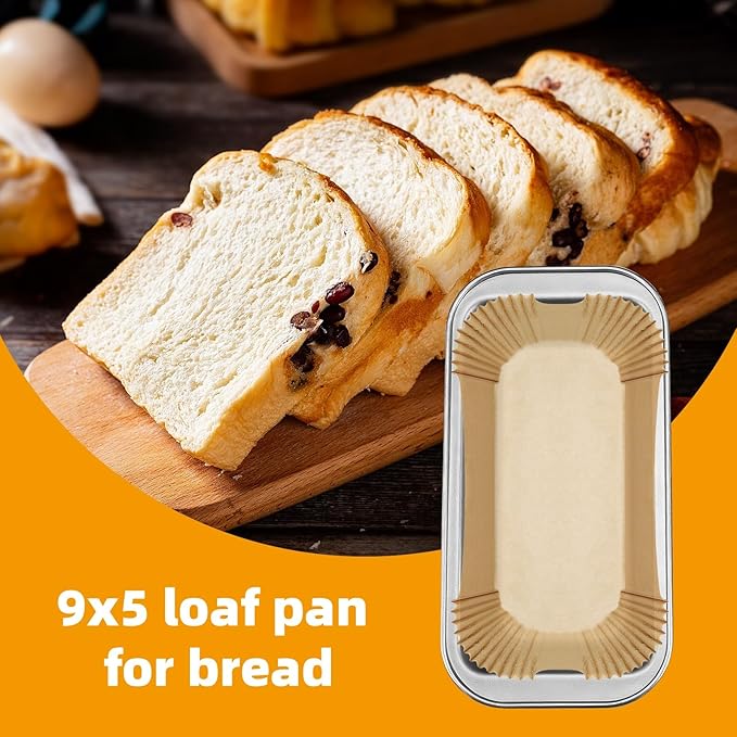 Loaf Pan Liners, 150Pcs Non-Stick Loaf Pans for Baking Bread 9x5, 2lb Disposable Parchment Bread Liners for Sourdough, Pound Cake, Banana Bread and More (Bottom Sizes: 8"× 3.5")