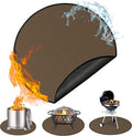Round Under Grill Mat for Outdoor Grill, 36 Inch Anti-Slip BBQ Floor Mats, Easy to Clean Reusable Fireproof Grill Pad, Oil-Proof Waterproof Protector for Deck Fireplace Pit Mat Brown