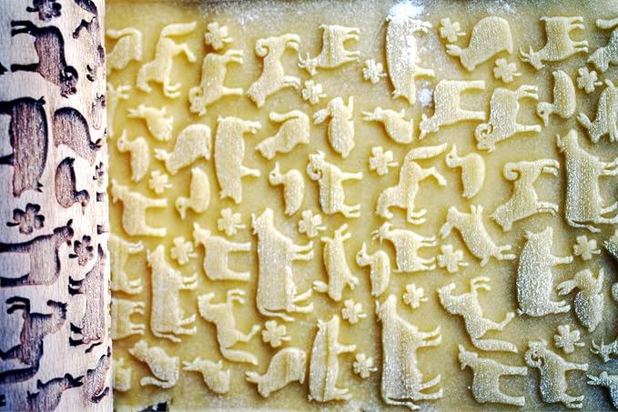 FARM kid embossing rolling pin Birthday gift for kid Laser engraved dough roller with chicken horse cow rabbit pig goat duck cat sheep