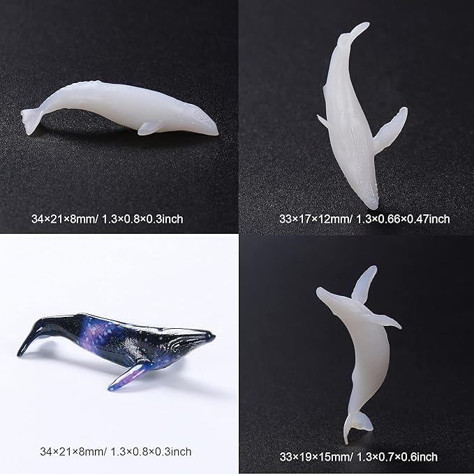 Woohome 12 PCSJewelry Making Supplies Resin Mould Filler, 3D Mini Jellyfish Bear Penguin Whale Resin Casting Moulds Fillers, 3D Resin Filler Art Craft Supplies Epoxy Moulds for Art Resin Crafts DIY
