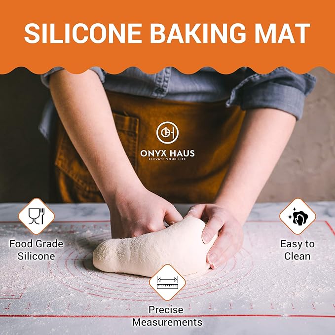 French Bread Kit - Baguette Pan for Baking, Silicone Baking Mat, Dough Cutter and Scraper, Bread Lame Cutter, & Bakers Couche Proofing Cloth - Nonstick Bread Pans for Homemade Bread Gift Set