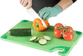 San Jamar Saf-T-Grip Cutting Board with Food Safety Hook for Kitchen, Restaurants, and Fast Food, Plastic, 18 x 24 x 0.5 Inches, Green, (Pack of 6)