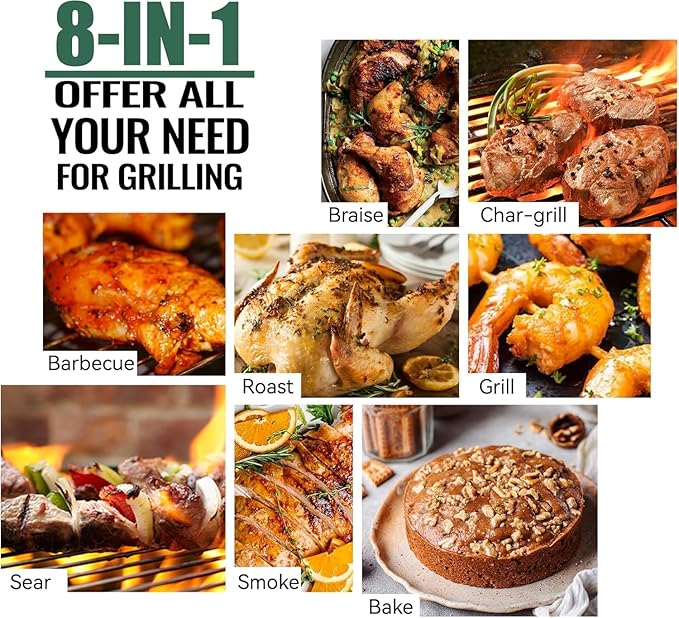 Z GRILLS Wood Pellet Grill & Smoker, 8-in-1 Outdoor BBQ Grill with PID 2.1 Controller, 697 sq in Cooking Area, 2 Meat Probes, LCD Screen, Rain Cover Included