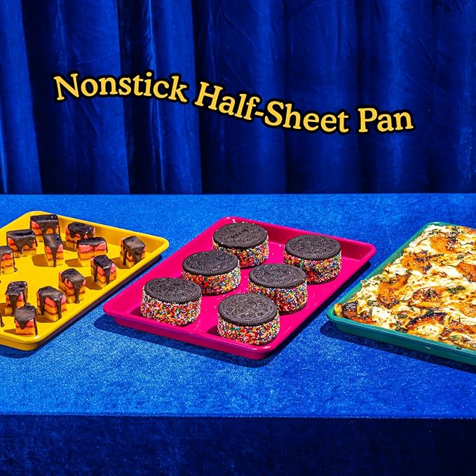 Great Jones Holy Sheet Pan (Broccoli) | Nonstick, Half-Sheet Pan | Aluminized Steel, 18.5" x 13.5" | For Baking, Roasting, & Broiling | Premium Bakeware with Even Heat Distribution | Dishwasher-Safe
