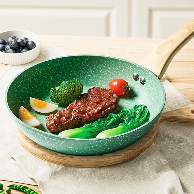 Innerwell Nonstick 9.5 Inch Skillet, Aluminum, Non-Toxic, PTFE & PFOA Free, Suitable for All Stovetops, Easy to Clean, Multipurpose
