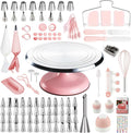 Cake Decorating Kit, 138pcs Cake Decorating Supply with 12 Inch Aluminium Cake Turntable, 64 Numbered Icing Piping Tips, 2 Spatulas, 3 Icing Comb Scraper and Leveller, Piping Bags,cake decorating tool