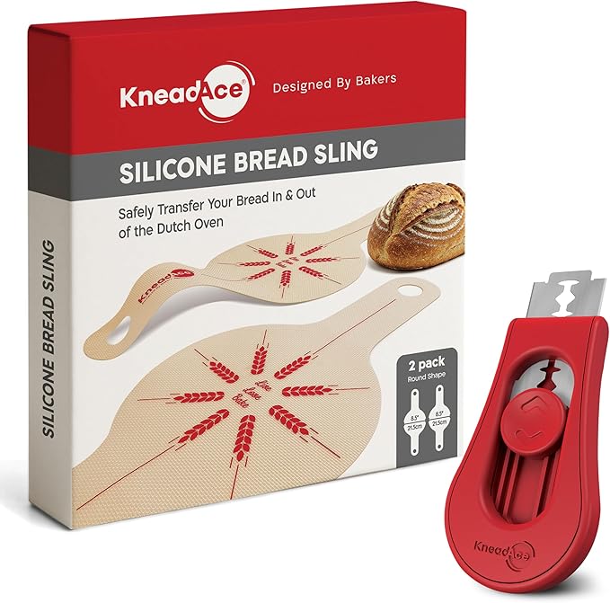 KneadAce Bread Lame & Bread Slings Set Of 2 x Round