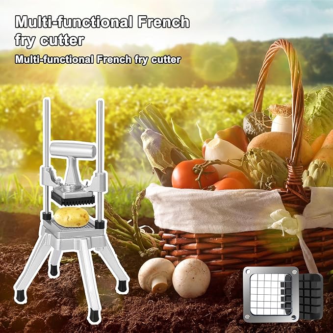 Replacement Chopper1/2‘’ Blade,Commercial Vegetable Chopper Dicer Stainless Steel Blade and Pusher Block for Fruit Cutting Machine Tomato onion French Fries Cutter