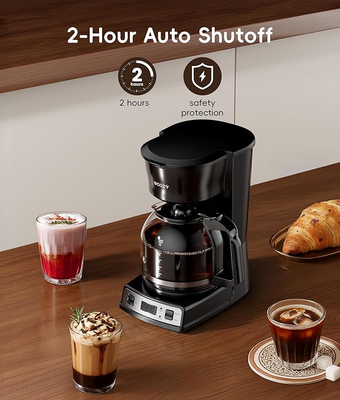 ecozy 12-Cup Programmable Coffee Maker with Electric Coffee Grinder Combos, Drip Coffee Machine with Pause & Pour Function, Auto Shutoff, Keep Warm, Brezzano DuoSet
