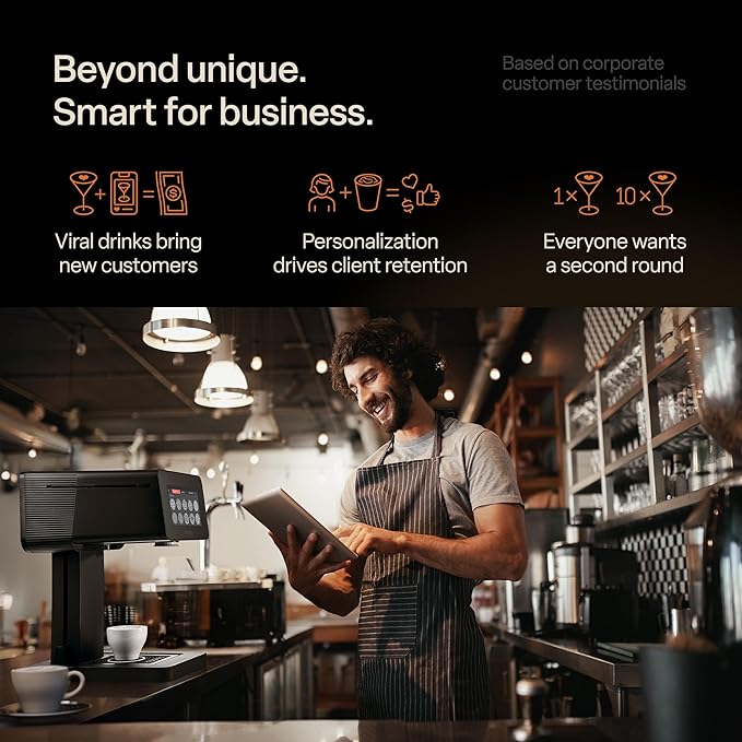 Ripples The Original Maker II, Print on Beverage Foam and Desserts, Plant-Based Ingredients Only, Selfie and Personalized Designs (Machine + Coffee Pod)