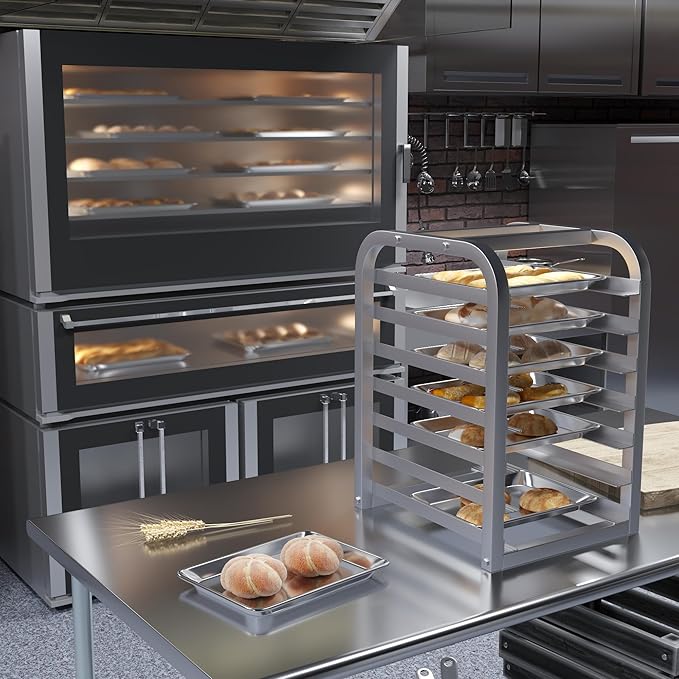 Pack of 6 | 10 in. x 13 in. Quarter Size Aluminum Bun. / Sheet Pan | Ideal for baking, roasting, cooling, prepping, or storing - a must-have in restaurants, bakeries, and busy kitchens.