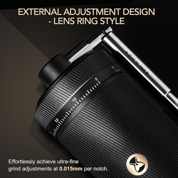 TIMEMORE Chestnut S3 Coffee Grinder with External Point to Point Precision Digital Adjustment, Stainless Steel S2C890 Burr, 30g Capacity, Suitable for Travel/Camping.(S3 Black)