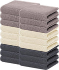 Homaxy 100% Cotton Waffle Weave Kitchen Dish Towels, Ultra Soft Absorbent Quick Drying Cleaning Towel, 13 x 28 Inches, 18-Pack, Mixed Color
