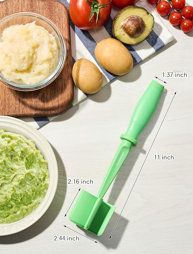 Heat Resistant Nylon Meat Chopper and Potato Masher, Safe for Non-Stick Cookware, 11-Inch,Heat Resistant Meat Masher for Hamburger Meat, Ground Beef Smasher, Potato Masher Tool