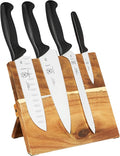 Mercer Culinary Millennia 5-Piece Magnetic Board Set with Black Handles, Acacia, 16 x 8 x 18 inches