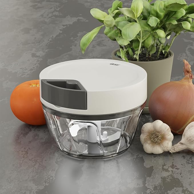 Glad Manual Pull Vegetable Chopper - Small Handheld Food Processor and Veggie Cutter with Pull String - Kitchen Cooking Tool for Meal Prep, 13.5oz (400mL)