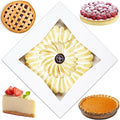 BAKELUV Pie Boxes for 9 Inch Pie | White, 50 Pack | 9x9x2.5 Bakery Box with Window, 9x9 Cookie Box, 9 Inch Pastry Boxes with Window Bulk, Cake Boxes, Auto Pop Up