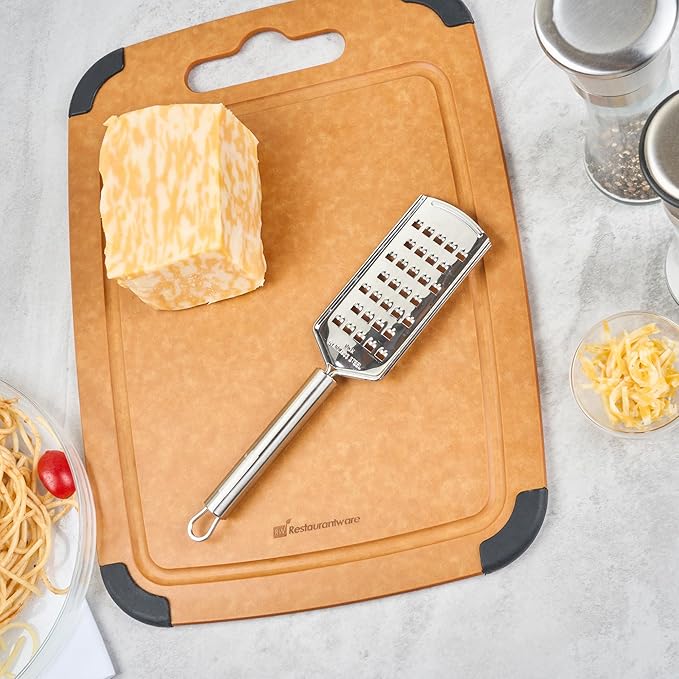 Restaurantware-German Standard Coarse Handheld Graters, 6 Flat Cheese Graters - Dishwashable, Durable, Stainless Steel Food Grater With Handle, Suitable For Potato, Carrot, Hard Cheese, And, More