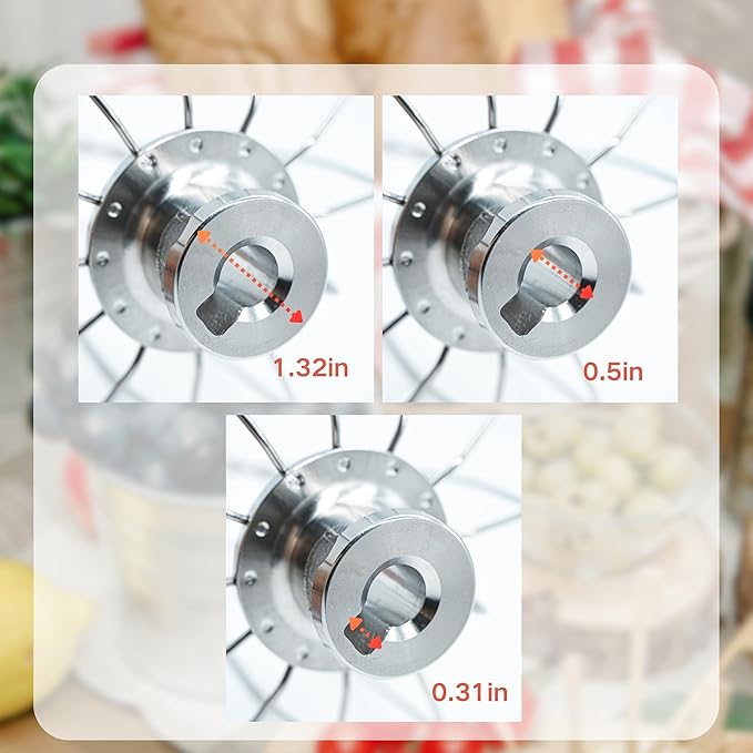 6-Wire Whip Compatible with 6Qt Kitchenaid Tilt Head Stand Mixer, Replacement for Kitchenaid Stand Mixer Attachments and Accessories KN256, Stainless Steel, Dishwasher Safe(1 Pack)