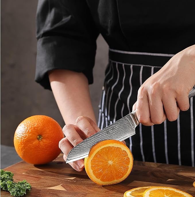 Wakoli EDIS 6-Piece Damascus Chef Knives | Japanese Style Professional Kitchen Knife Set with VG10 Core & Ergonomic Pakkawood Handles in Gift Box
