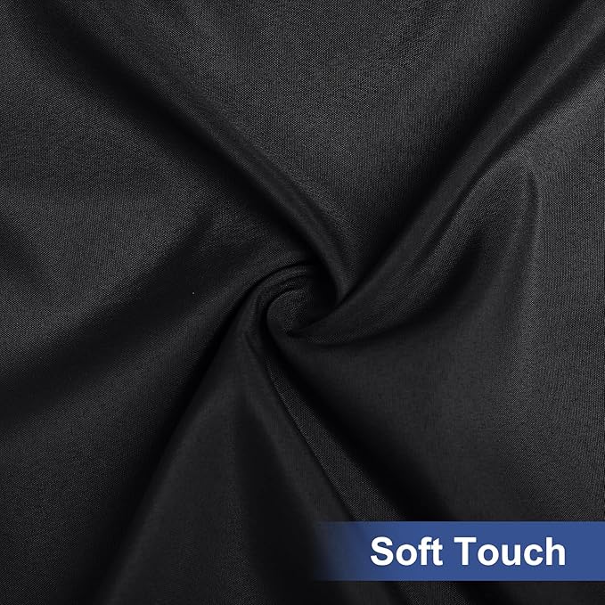 homing Rectangle Table Cloth Cover, Waterproof Polyester Elastic Fitted Tablecloth, Fits for 4 Foot Folding Tables, Washable Table Protector for Picnic, Camping, Outdoor (Black, 30" x 48")