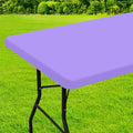 homing Rectangle Table Cloth Cover, Waterproof Polyester Elastic Fitted Tablecloth, Fits for 4 Foot Folding Tables, Washable Table Protector for Picnic, Camping, Outdoor (Lavender, 24" x 48")