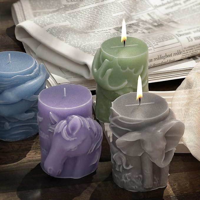Bear Cylinder Animal Resin Casting Silicone Mold for Home Decor & Candle Making Wave Spiral Mold