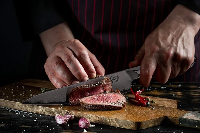 Regalia Chef Knife: Best Professional Quality Japanese Damascus Gyuto 8 Inch AUS10 Super Steel 67 Layer, Razor Sharp, Superb Edge Retention, Stain & Corrosion Resistant Chefs Knives