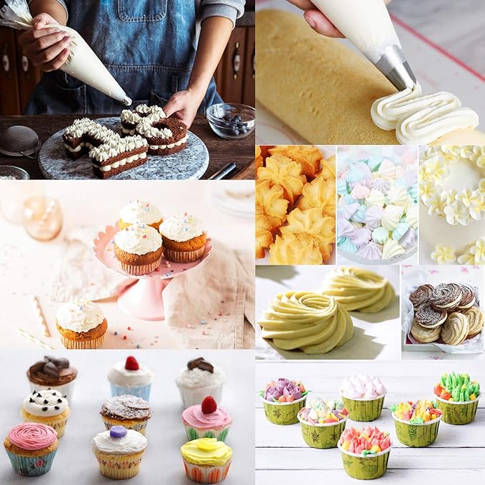 200 Pack Piping Bags 12 Inch, Anti Burst Disposable Pastry Bags, Tipless Piping Bags Icing Bags Frosting Bags for Cake Cookie Decorating Supplies