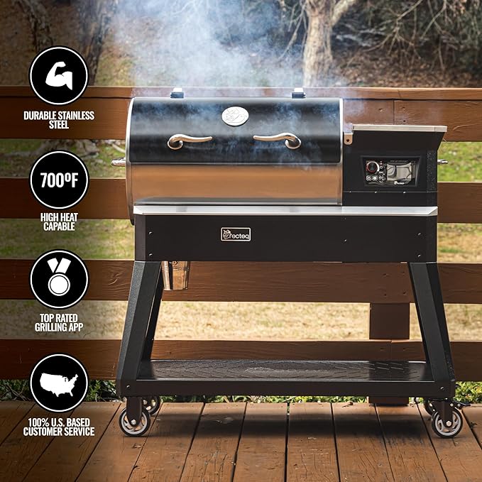 recteq Patio Legend 400 Pellet Smoker Grill with Wi-Fi & App Connectivity, Outdoor Smokers Grills Combo, Temp Range 180° to 700+°, Cover Included
