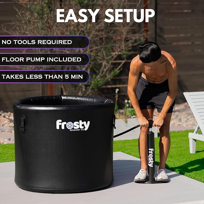 Frosty Ice Pod Pro Cold Plunge - Inflatable Ice Tub for Cold Water Therapy - Pro Grade Cold Plunge Ice Pod with Water Chiller Compatibility - The Ice Pod Cold Plunge Tub for Ice Bath and Ice Plunge